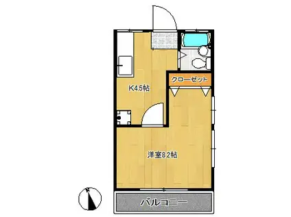 タマイハウス2(1K/1階)の間取り写真