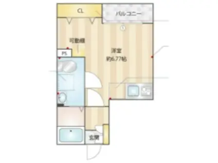 DE MOLEN(ワンルーム/2階)の間取り写真