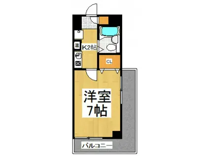 第2アビタシオン浅倉(1K/5階)の間取り写真