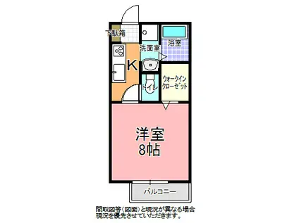 フルールエイコ(1K/2階)の間取り写真