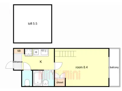 ロイヤルアーク(1K/4階)の間取り写真