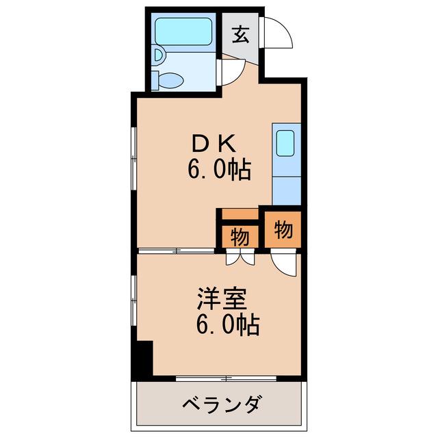 えいわビル(1DK/3階)の間取り写真