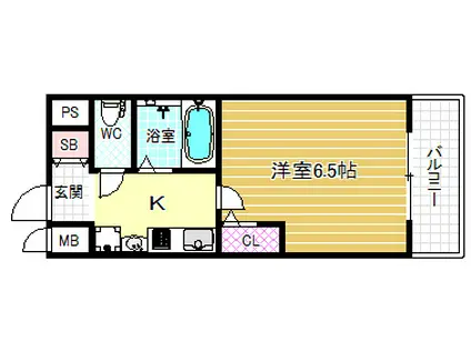 エスリード東天満第2(1K/8階)の間取り写真