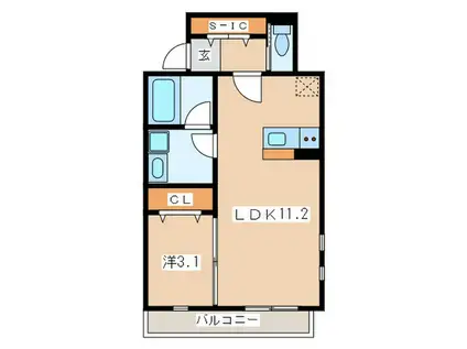 グランドゥール横濱(1LDK/2階)の間取り写真