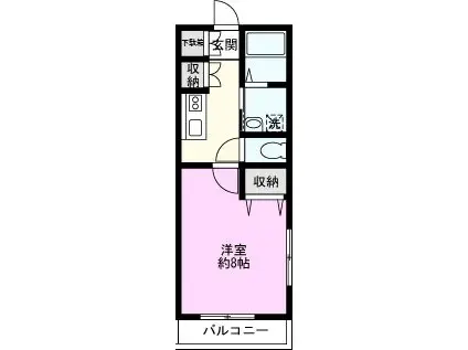 パルティーレ(1K/1階)の間取り写真