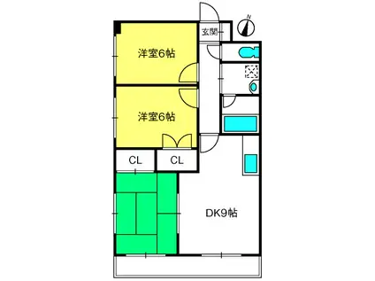 オーネスト(3DK/3階)の間取り写真