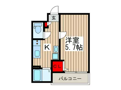 リブコンフォート(1K/2階)の間取り写真