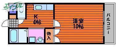 アクセス ワケII(1K/3階)の間取り写真