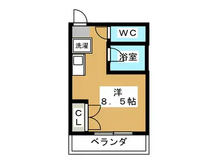 インペリアルトパーズ熊の前(ワンルーム/2階)の間取り写真