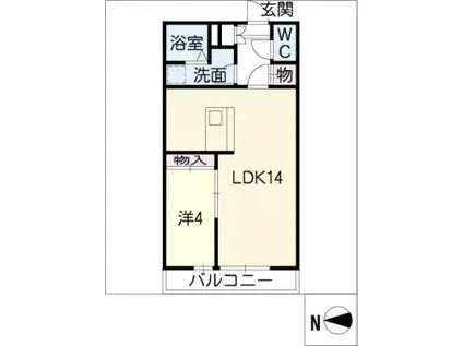 プリマヴェーラ今嶺(1LDK/1階)の間取り写真