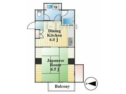 ツインドエルひぐらし(1DK/2階)の間取り写真
