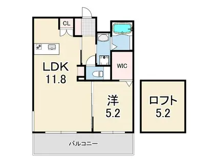 MICA ELENO(1LDK/2階)の間取り写真