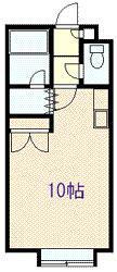 コットンハウス8(ワンルーム/1階)の間取り写真
