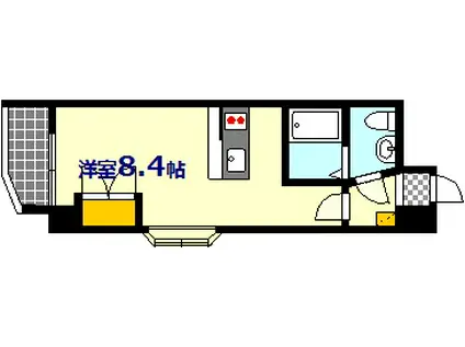 オリエントビル NO.76(ワンルーム/15階)の間取り写真