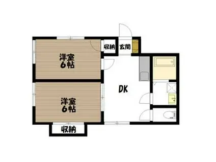LIVE平松(2DK/1階)の間取り写真