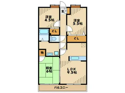クレッシェンド(3LDK/1階)の間取り写真