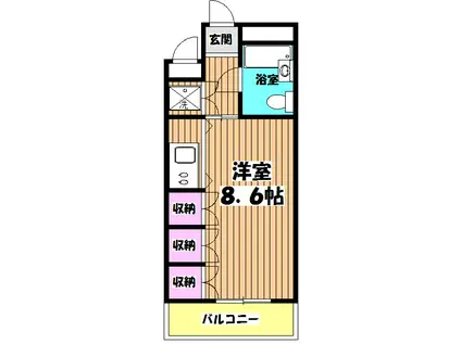 NEST(ワンルーム/4階)の間取り写真
