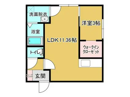 ベル シエル(1LDK/2階)の間取り写真