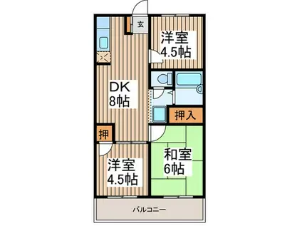 サンワパレス(3DK/3階)の間取り写真