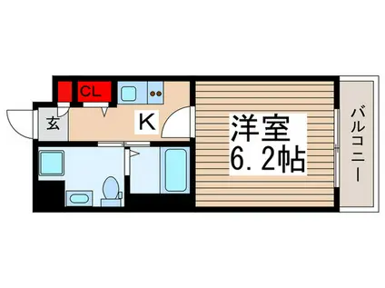 フォセット南行徳(1K/2階)の間取り写真