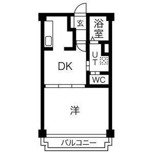 コンフォート二番(1DK/2階)の間取り写真