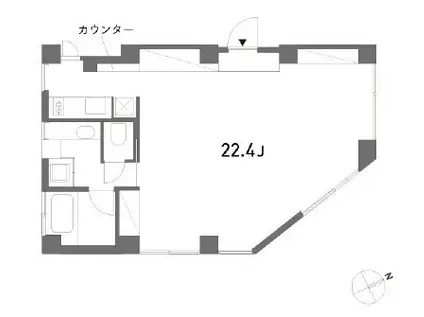 AOBADAI.HILLZ アオバダイヒルズ(ワンルーム/3階)の間取り写真