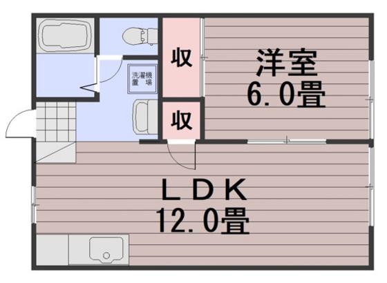 山陽コーポ豊成(1LDK/2階)の間取り写真