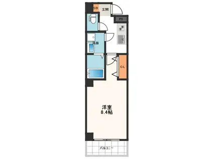 EIGHTCOURTドーム前(1K/4階)の間取り写真