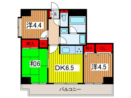 ライオンズマンション浦和常盤公園(3DK/2階)の間取り写真