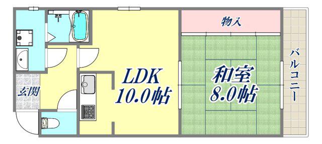 稲葉TMハイツ(1LDK/5階)の間取り写真