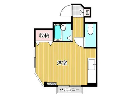 ホックニービル(1K/3階)の間取り写真
