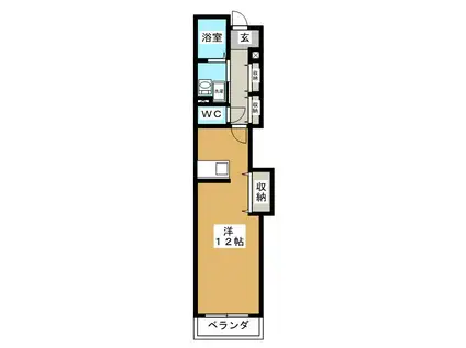 エスペランス谷田(ワンルーム/4階)の間取り写真