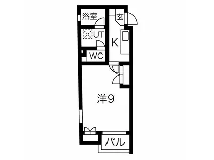イースタンヒルズ覚王山(1K/1階)の間取り写真