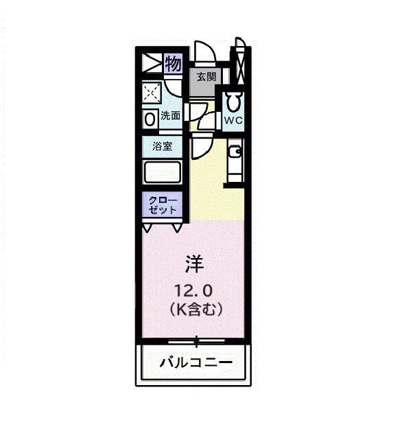 CASA.SOLE(1K/1階)の間取り写真