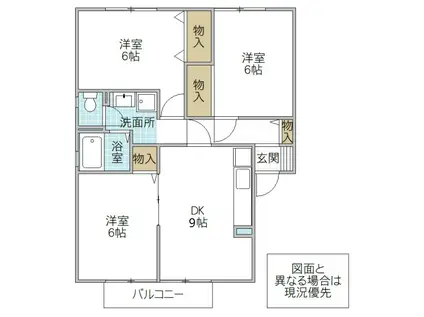パストラル弐番館(3DK/2階)の間取り写真