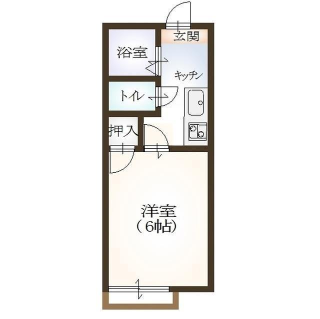 林檎館II(1K/2階)の間取り写真