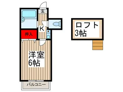 ベルパレス(1K/2階)の間取り写真