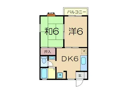 HAPPINESSI(2DK/2階)の間取り写真