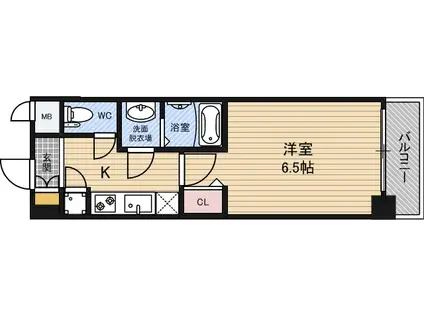 レジュールアッシュ京橋クロス(1K/9階)の間取り写真