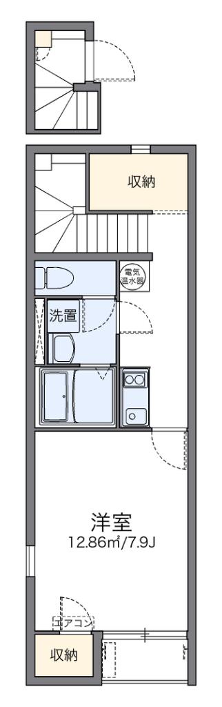 レオネクストグレイス中長尾(1K/2階)の間取り写真
