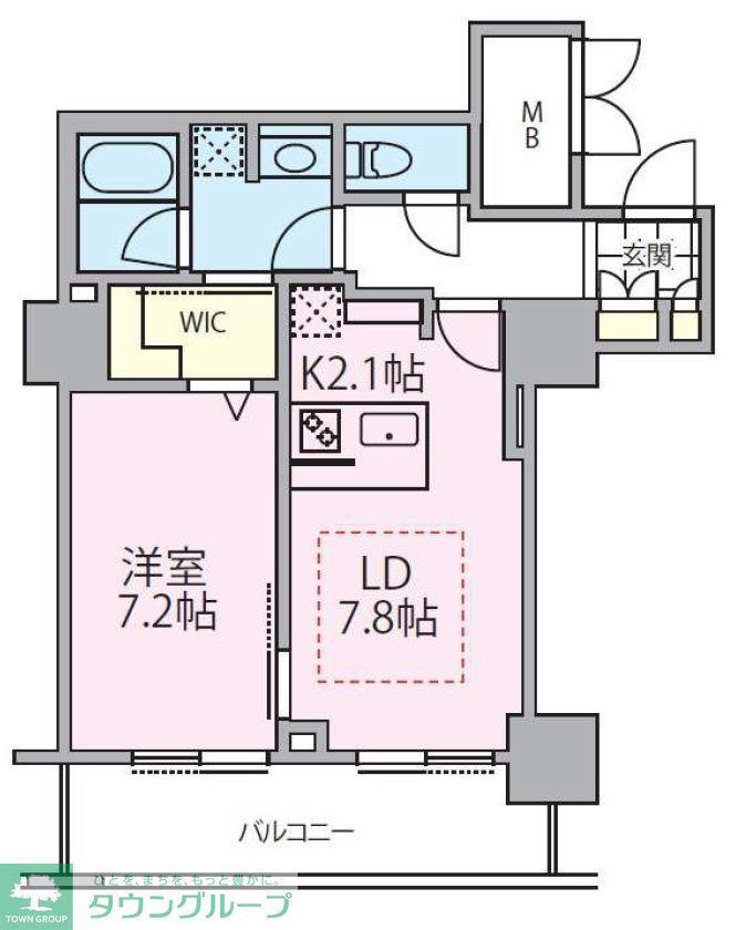 ロイヤルパークスタワー南千住(1LDK/13階)の間取り写真