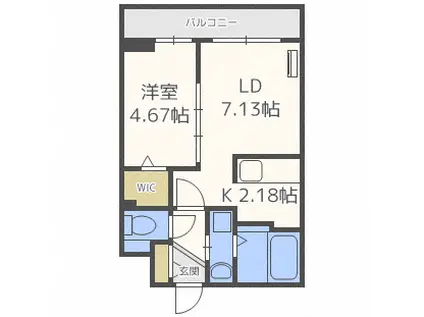 ル・コリドール平岸(1LDK/4階)の間取り写真