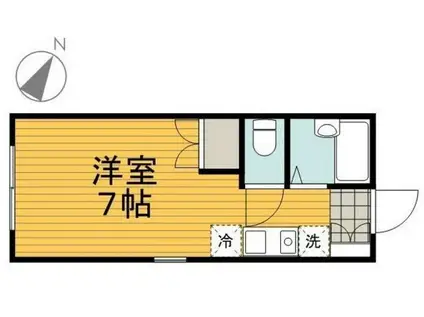 イネスハイツ(ワンルーム/1階)の間取り写真