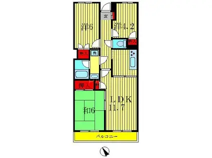 四つ木パークホームズ(3LDK/5階)の間取り写真