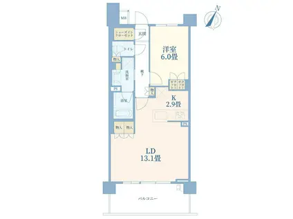 プロミライズ青葉台Cブロック(1LDK/4階)の間取り写真