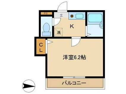 第56シンエイビル(1K/3階)の間取り写真