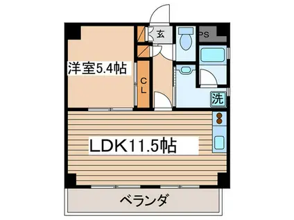 ラム-ル寺田(1LDK/2階)の間取り写真