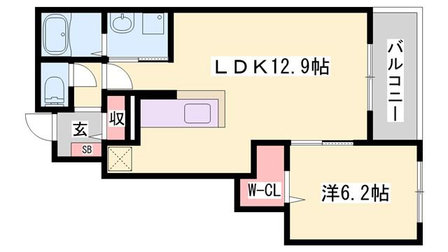エレガンテ ヴィラI(1LDK/1階)の間取り写真