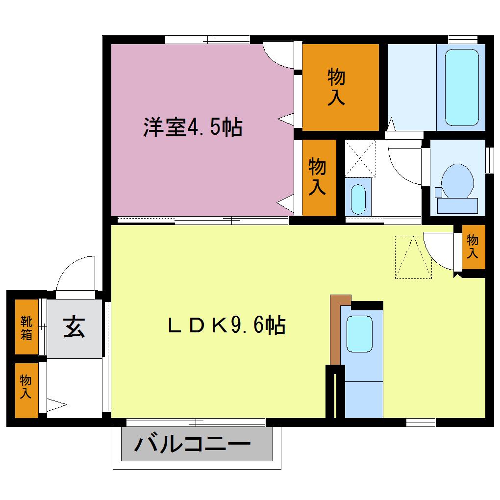 クレール黒松(1LDK/1階)の間取り写真