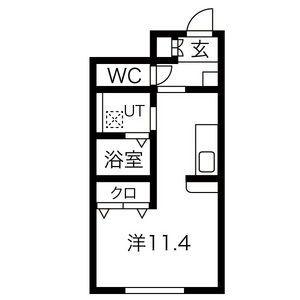 ラフィーネノワール(ワンルーム/1階)の間取り写真